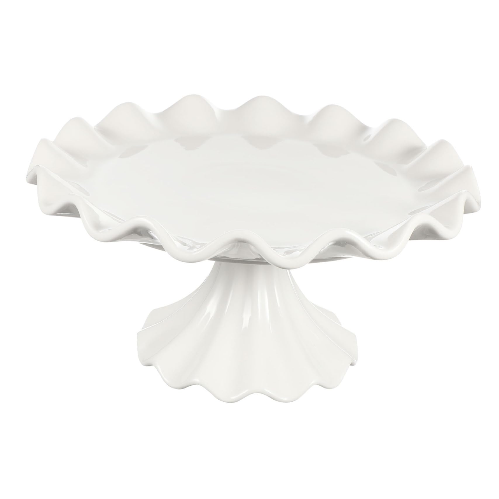 Angoily Présentoir à Gâteaux sur Pied Plateau de Présentation à Desserts Présentoirs à Pied pour Fêtes Assiette à Gâteau Céramique Support à Gâteaux