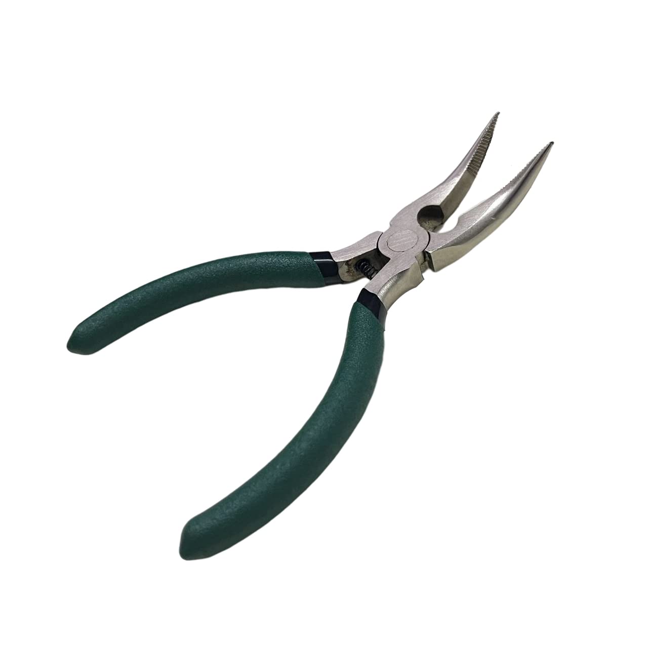 Small Fish Bone Pliers/Tweezers 5 Inches Bent Needlepoint Nickel Iron Salmon Pin Bone Pliers Tweezers for Salmonbone Removing, Plucking and Pulling Pin (Green)