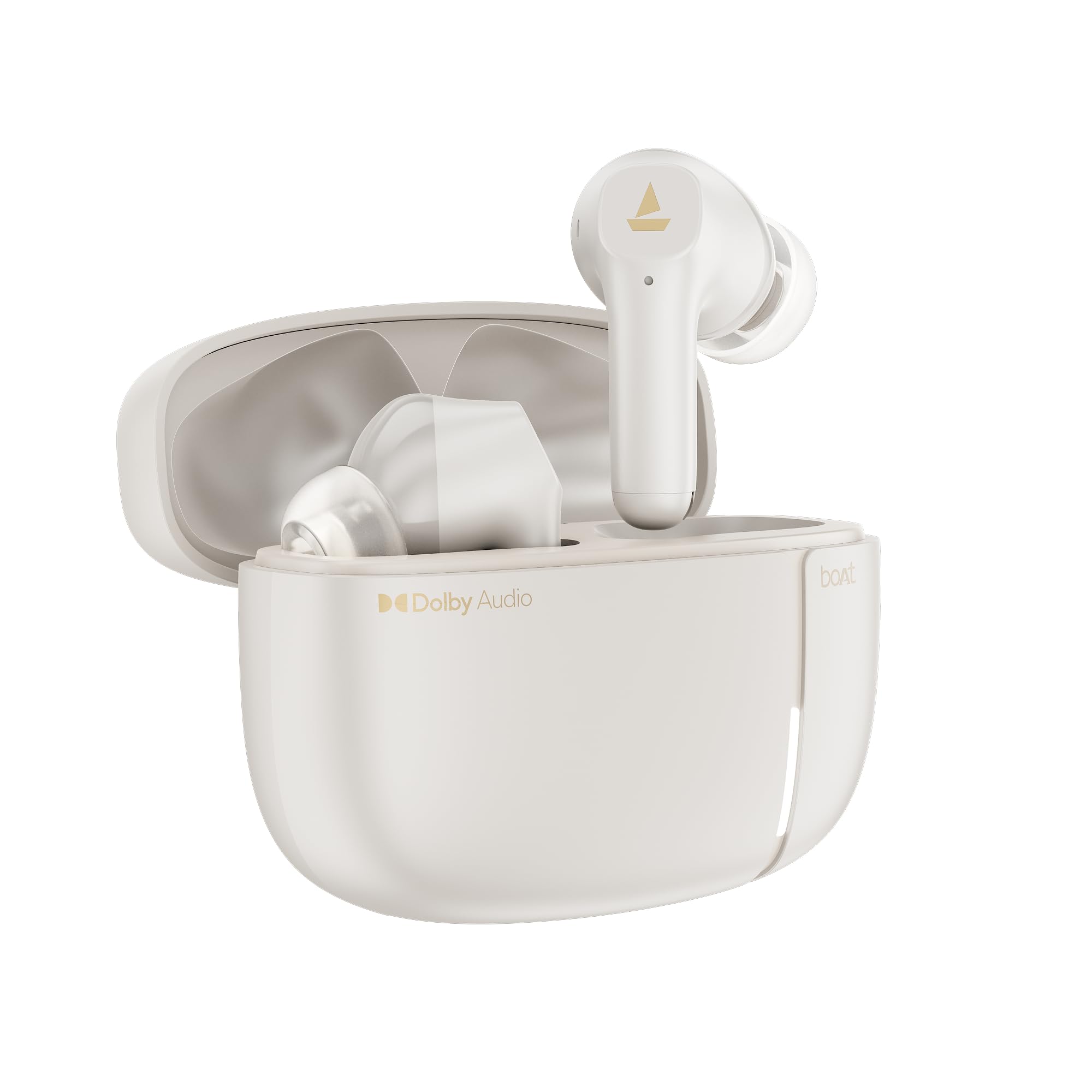 boAt Airdopes Prime 800D, Surround Sound by Dolby Audio, Up to 45H Battery,Quad Mic AI-ENx™, 11mm Drivers,ASAP™ Charge, In-Ear Detect,App Support Wireless Bluetooth TWS Earbuds with mic(Swedish White)-picture-17