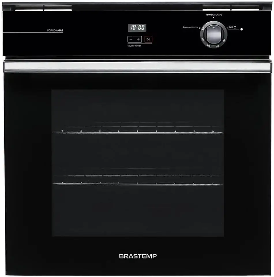 Forno de Embutir a Gás Brastemp 78 Litros Preto com Grill e Timer Touch - BOA84AE 220V