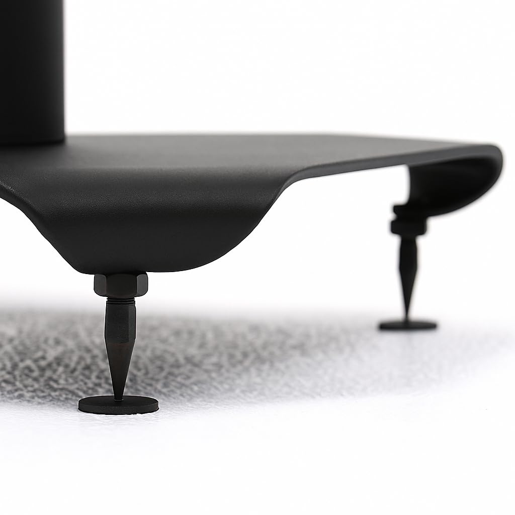 B-TECH BT608 – Coppia di Supporti da Pavimento per Diffusori 80 cm, Speaker Stand HiFi in Acciaio Nero con Colonne Riempibili, Punte di Disaccoppiamento e Base Stabile.