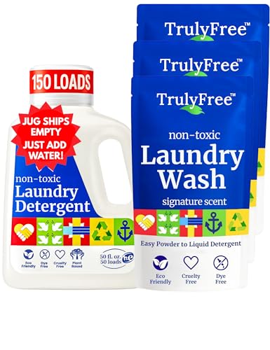 Truly Free Natural Laundry Detergent for Sensitive Skin | Eco Friendly, Plant Based, Baby Clothes...