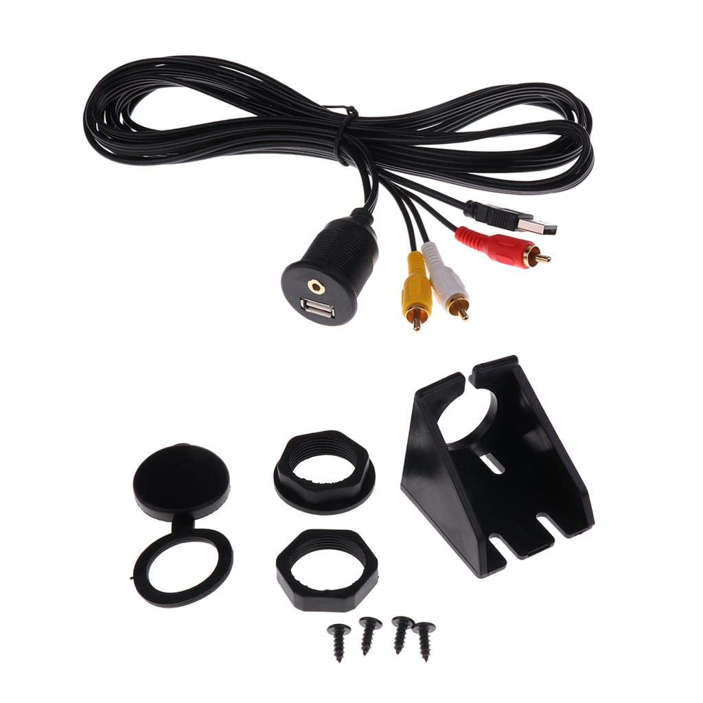 ATORSE® Auto Dash Mount Installation Usb Aux 3Rca Extension Cable For Nissan-image-49