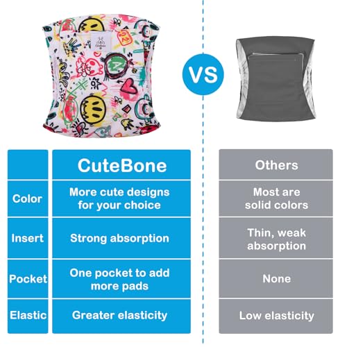 Image of CuteBone Dog Diapers Male Washable Belly Band for Male Dogs Wraps Black 3pcs a Pack DM54XS
