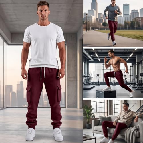 Cargo Pants for Men Baggy Drawstring High Waisted Joggers Cargo Joggers - image 5