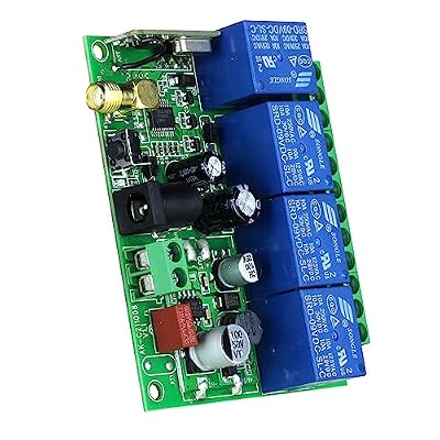 DC 12V 24V 36V 4CH Remote Control Switch 433Mhz 10A Wireless Remote Control Switch for Garage Door, Motor, Industrial Control, Household Control etc. 2 Transmitter 1 Receiver