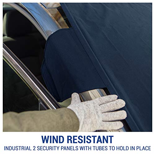 FrostGuard Plus Winter Windshield + Mirror Covers - Weather Resistant - Security Panels and Wiper Blade Cover - Protects from Snow, Ice and Frost (Standard, Indigo) - Thumbnail 3