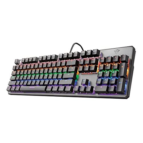 Trust GXT 865 Asta Mechanische Tastatur (QWERTZ, Deutsches Layout, Multi Color Beleuchtung) schwarz