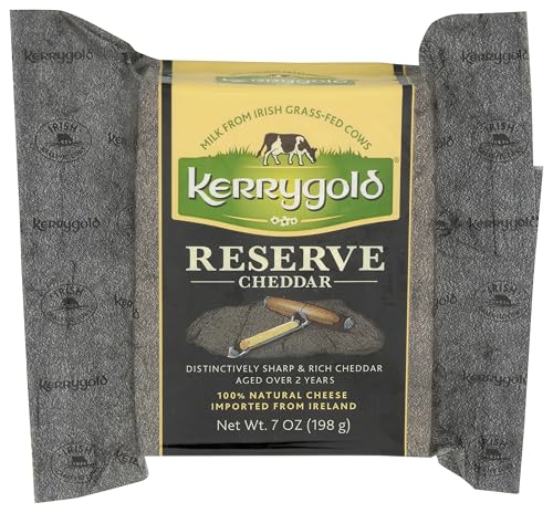Kerrygold Reserve Cheddar Aged 2 Years, 7 Ounce All-Natural Irish Cheddar Made with Milk from Grass-Fed Cows