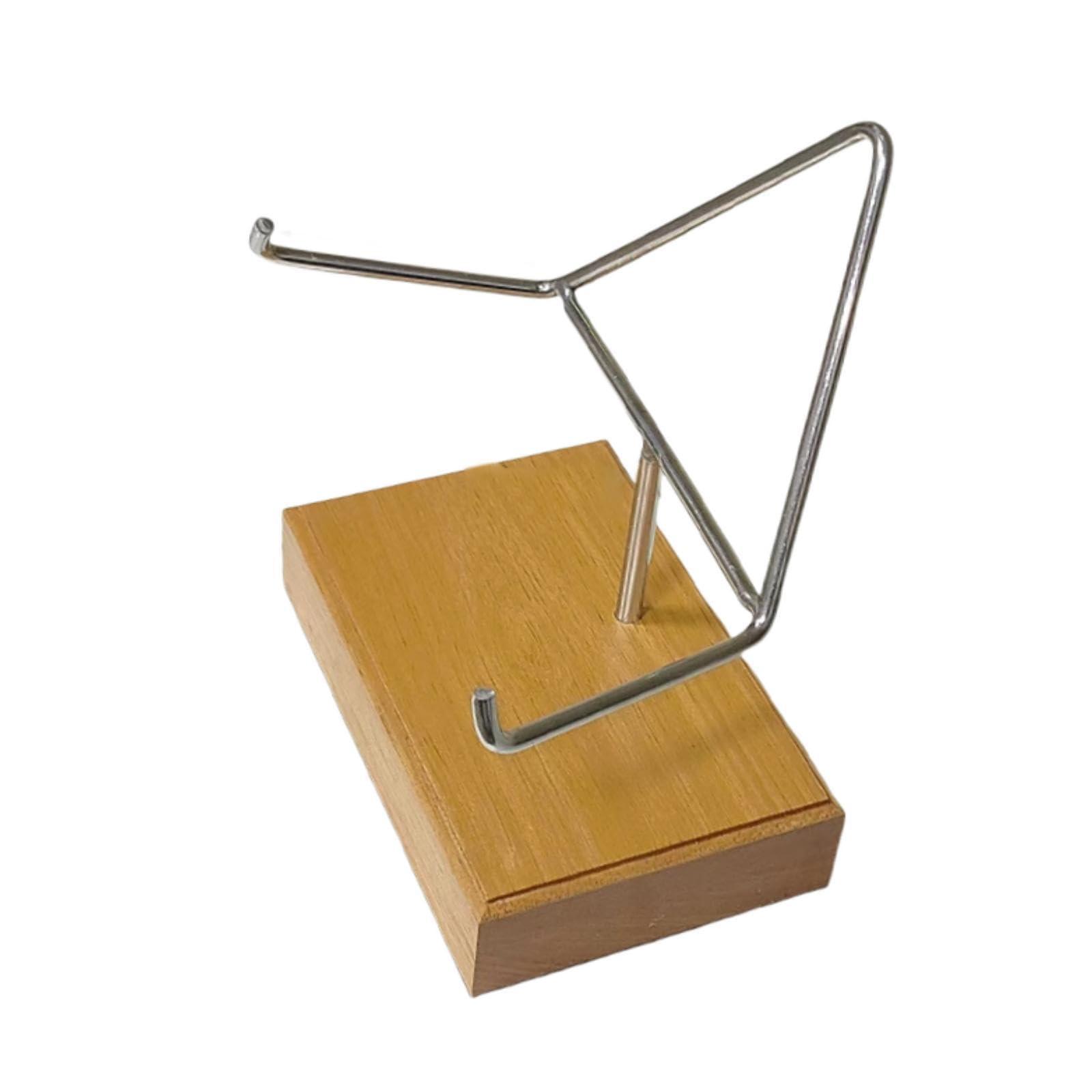 Support en Métal, Présentoir de Décoration Intérieure avec Base en Bois pour Pierres et Petits Objets de Collection, Style A