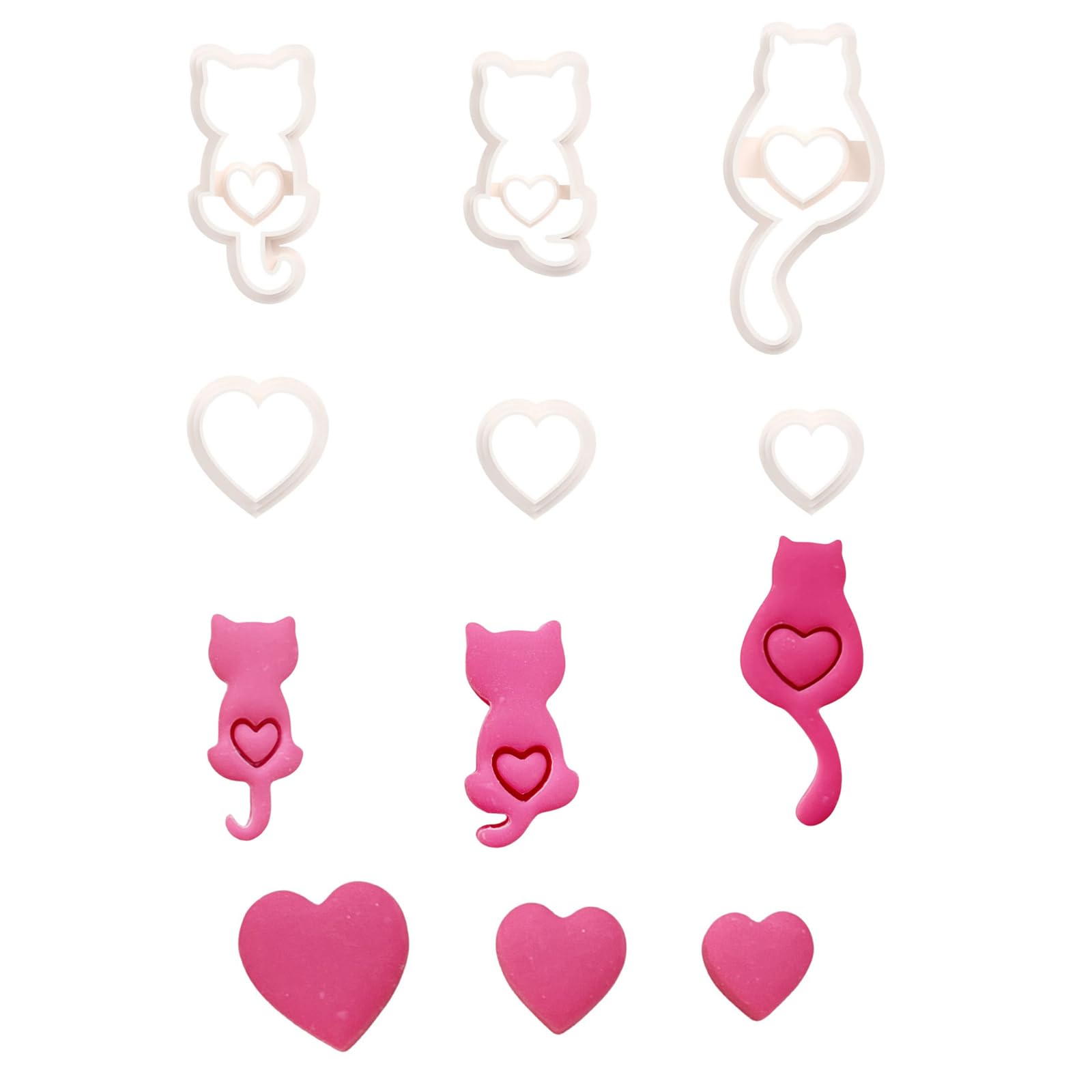 GMBYLBY 6 Pieces Multipurpose Lovely Hearts Polymers Clay for Crafting Earrings Necklaces and Decorative Accessories Jewelry Making Tool