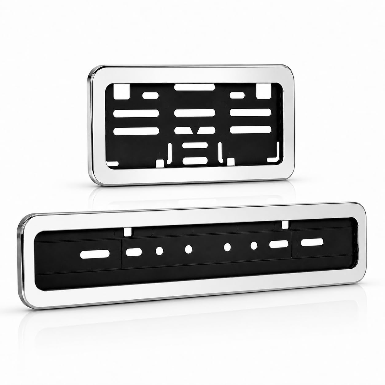Universal Chrome Number Plate Frame for Bikes & Scooters | Front & Rear Chrome Finish ABS Number Plate Holder Set | Rust & Corrosion Resistant No. Plate Frame | Heavy Duty | Chrome Finish-image-29