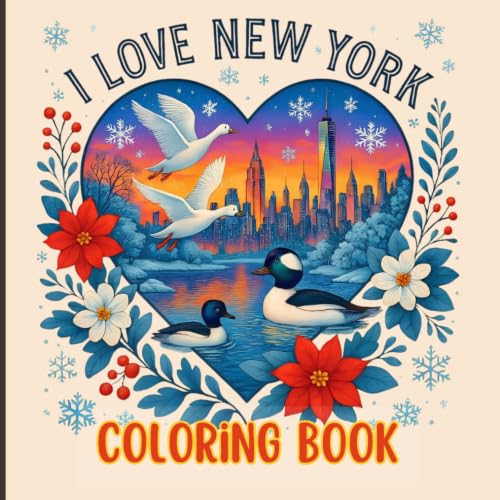 New York Winter Coloring Book – Easy & Relaxing Winter Landmarks, Snowy City Scenes, Nature, Wildlife & Countryside for Kids, Teens & Adults | Cute Travel Gift for New York Lovers image 2