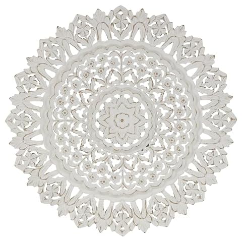 Deco 79 Wood Floral Mandala Wall Decor Cover