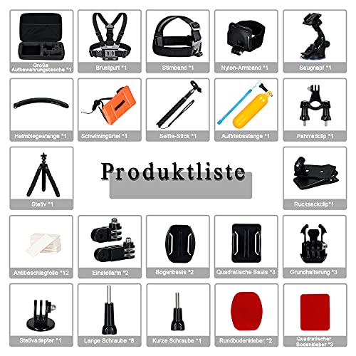 JULUCLKJ 50-in-1 Action-Kamera Zubehör Kit, Kompatibel mit GoPro Max GoPro Hero 9 8 7 GoPro Fusion, AKASO, INSTA360 ONE… – Bild 4