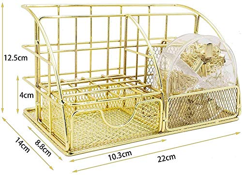 Goldener Mesh-Desktop-Organizer für Frauen, aktualisierter süßer Goldener Büro-Schreibtisch-Organizer, Stiftehalter für Zuhause, Büro, Schule, Stifte