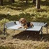 Gardner Pet Elevated Dog Bed for Medium Size Dog, Outdoor Raised Bed Waterproof Portable Cooling Cot Pet Hammock Bed with 3-Sided Guardrail, Breathable Mesh, Grey, 42 Inches