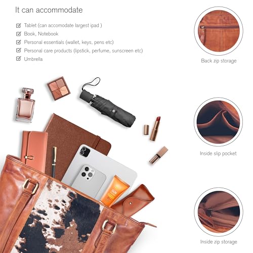 Image of Leather Purse For Women - Real Leather Tote For Women - Ladies Shoulder Handbag For Work, Travel, Casual Use