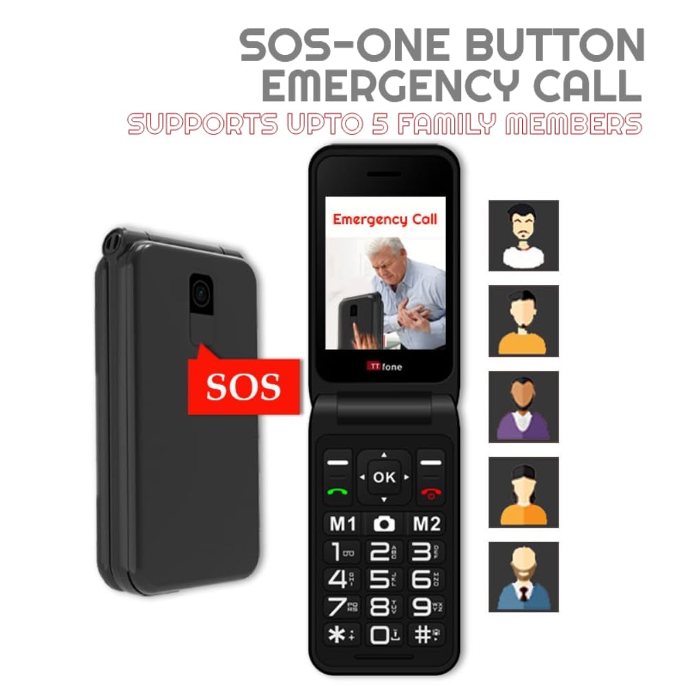 TTfone TT760 4G USB-C telefon komórkowy dla osób starszych, prosty i łatwy w użyciu, składany telefon komórkowy z klapką tanie i łatwe w użyciu, O2 Pay as you go (czerwony, z ładowarką sieciową)