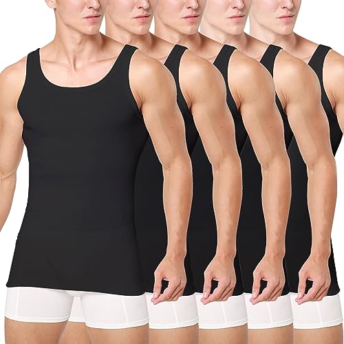 Smart Sir Unterhemd Herren 5er Pack 100% Baumwolle Tank Top Männer Schwarz