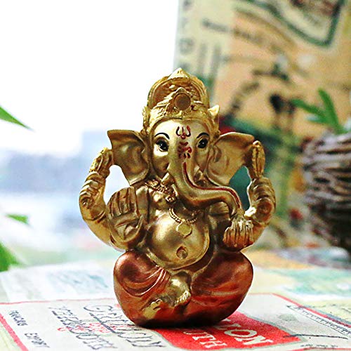 Hindu God Lord Ganesha Staue - India God Ganesh Idol Statue For Car Dashboard Decor, Hindu Gifts For Indian Man Women,India Home Mandir Temple Pooja Item Puja Gifts Diwali Gifts Yoga Room Altar Decor #TOP1