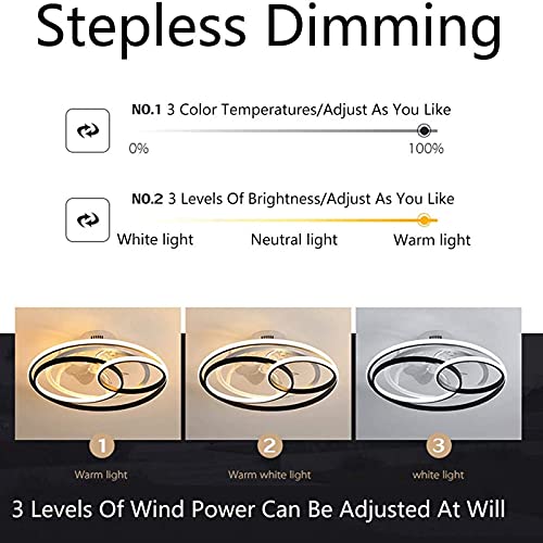 Ventilateur de plafond moderne avec lustre acrylique dimmable