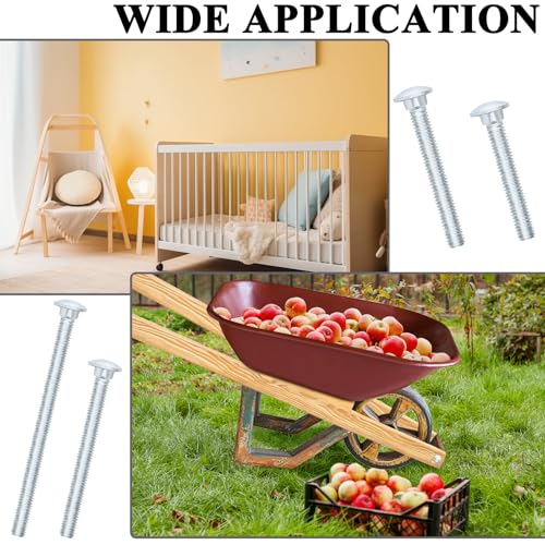 Wheelbarrow Handles Nut and Bolt Set, Carbon Steel Galvanized Carriage Bolts 5'', 3-1/2'', 2-3/4'', 2-1/4'', 3/4', Wheelbarrow Handles Replacement Bolts Kit, Furniture Beds Sofa Table Chairs (18 PCS) - Thumbnail 5
