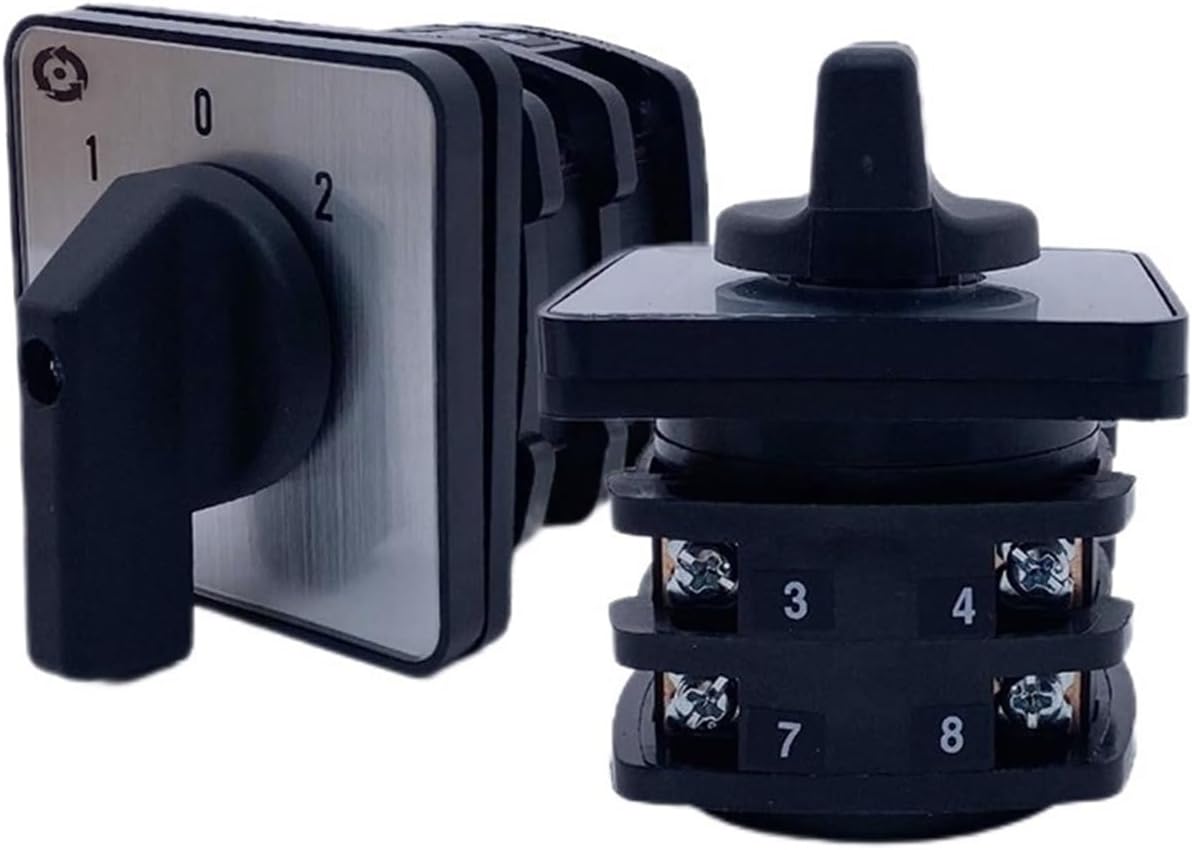 YMW27-32A/63A Rotary Cam Switch ON-Off-ON Three Positions 1-3 Poles Silver Contact Changeover Selector(32A 3 Poles)
