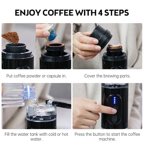 Cafetera portátil eléctrica con batería 60 mL miniatura 6