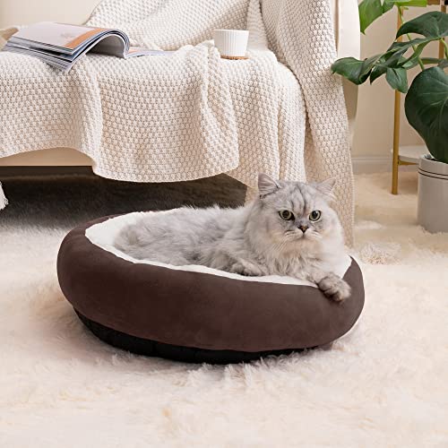 Love's cabin Round Donut Cat and Dog Cushion Bed, 20in Pet Bed for Cats or Small Dogs, Anti-Slip & Water-Resistant… - Image 3