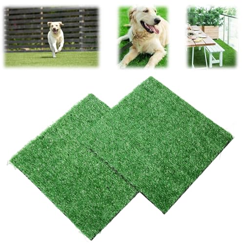 Image of 15'' x 20'' Dog Grass Pee Pad for Training, 2 Pack Artificial Grass Breathable Soft Washable Reusable Pet Potty Training Mat for Indoor Outdoor Dogs, Cats, and Small Medium Pets