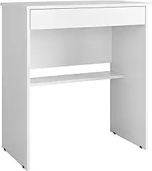 Escrivaninha Mesa Para Computador Escritório Com Gaveta Branca