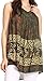 Sakkas Badalea Long Embroidered Sequin Beaded Batik Shirt Printed Tank Top Blouse