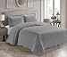 Home Collection 3 Piece King/California King Over Size Embossed Solid Grey Color Coverlet Bedspread New # Veronica
