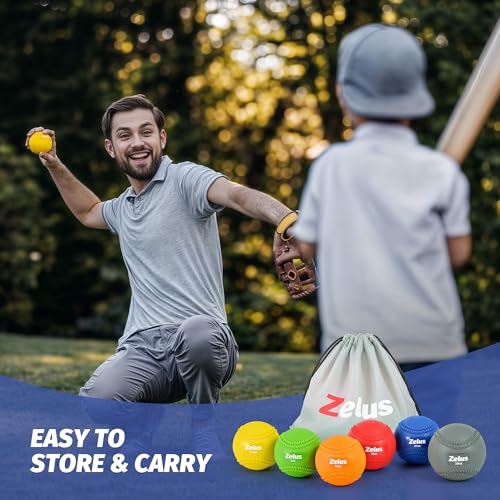 image for ZELUS Weighted Baseball Set with Seams, 5x5ft Baseball Net with Carry 