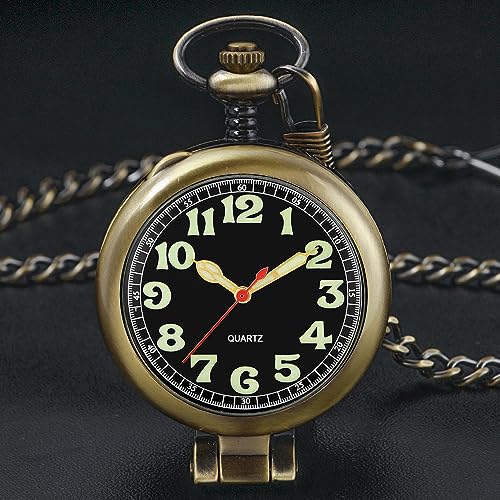 Image of Tiong Smooth Pocket Watch,Personalized Pocket Watch,Customized Watches for Men,Engraved Pocket Watches for Father's Day with Chain