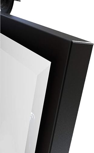 Miniatura 5 de TEHOME Espejo pivote de 20 x 24 pulgadas, espejo de baño rectangular con inclinación negra, espejos de tocador biselados con marco de metal