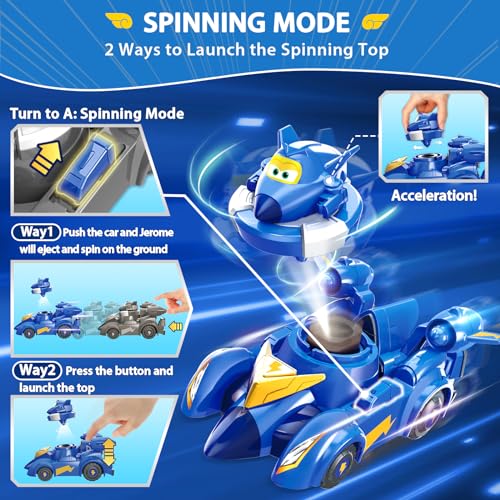 Super Wings Jerome 5 vehículos de carreras para niños miniatura 3