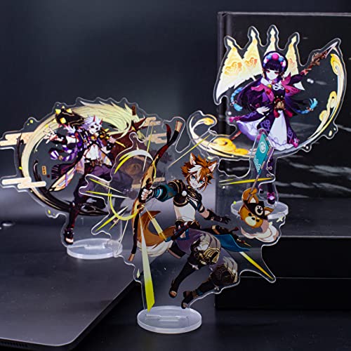 Rainteam Genshin Impact Acryl Ständer Figur Standee Acryl Display Charakter Dekorationen für Anime Fans (Arlecchino)