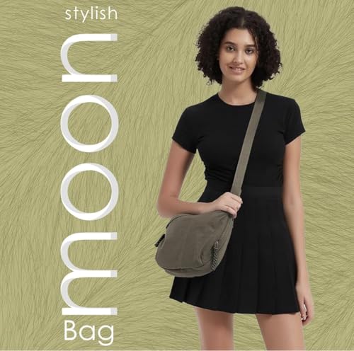 Image of WildHorn Travel Crossbody Crescent Bag for Women | Over-Shoulder Half Moon Sling Purse with Zipper | Unisex Chest Bag & Waist Bag for Daily Travel Use