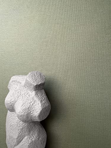 NEWROOM Papel pintado Verde Color Liso Tejido no Tejido - Colores Lisos Verde oliva Caqui Estructura Textil Moderno