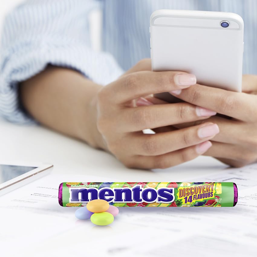 Mentos Dragees Discovery, Optimal-saure Frucht-Bonbons mit 14 Flavours, fruchtig-spritzige Kaubonbons… – Ansicht 3