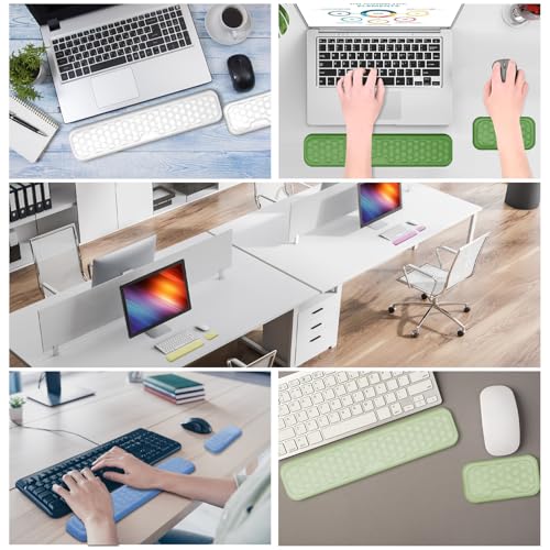 Image of ZORBES Desktop Forearm Support & Wrist Rest, Set of 2Pcs Memory Foam Forearm and Wrist Rest for Home, Office, Ergonomic Honeycomb Textured Design, Relieves Hand Strain & Shoulder Pressure