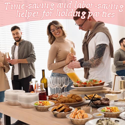 Image of Lallisa 100 Pcs 12oz Clear Disposable Plastic Bowls Party