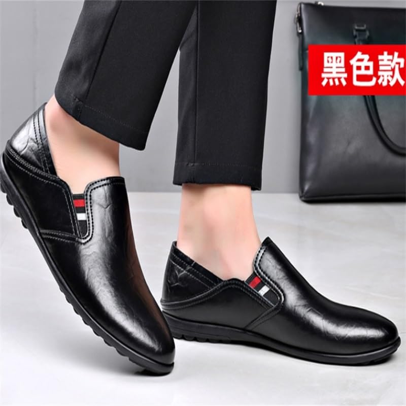 Men's Casual Loafers Flat-Heeled Round-Toed Rubber Shoes Soft-Soled Comfortable Breathable Slip-on Shoes for Men2