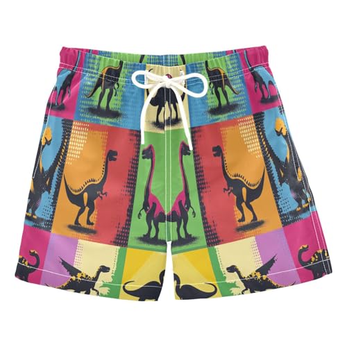 Jucciaco Boys Swim Trunk Quick Dry Beach Board Shorts Dinosaur Dragon Hunt Monster Swimwear for Kids