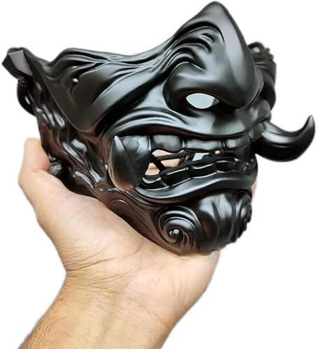 Miniatura 4 de Máscara japonesa de Hannya, demonio, oni, samurái, kabuki, prajna, diablo, máscara de media cara, cosplay, demonio japonés, prajna, cubierta facial