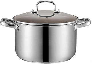 Garnek do zupy Stewpan Obuuszny zagęszczacz ze stali nierdzewnej o dużej pojemności, szklana pokrywka i polerowane lustrzane wykończenie, garnek ze stali nierdzewnej (rozmiar: 24 * 14,5 cm) (20 *