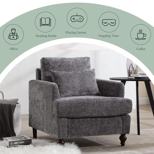 Sillón Chenille Plegable Gris miniatura 5