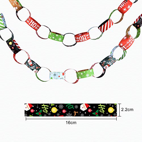 Chaînes de papier de Noël avec motifs imprimés festifs 600pcs - 2